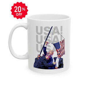 Trump USA! USA! USA! II - Ceramic Mug (White, 11oz)